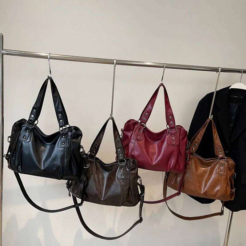 Fashion Classic Versatile Commuter Shoulder Large Capacity Retro Handbags Travel Tote Bags Zipper Opening Women Shopping Bag XJ260306