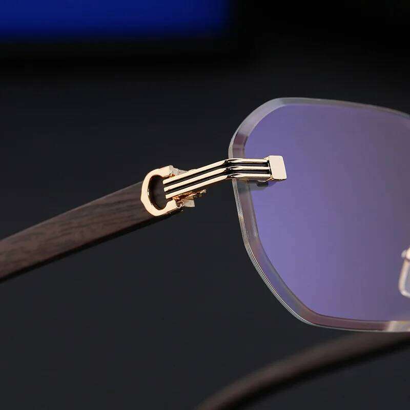 Vintage Square Rimless Sunglasses Men 2025 Luxury Brand Trendy Frameless Punk UV400 Eyewear Anti Blue Light Prescription Glasses Z260306