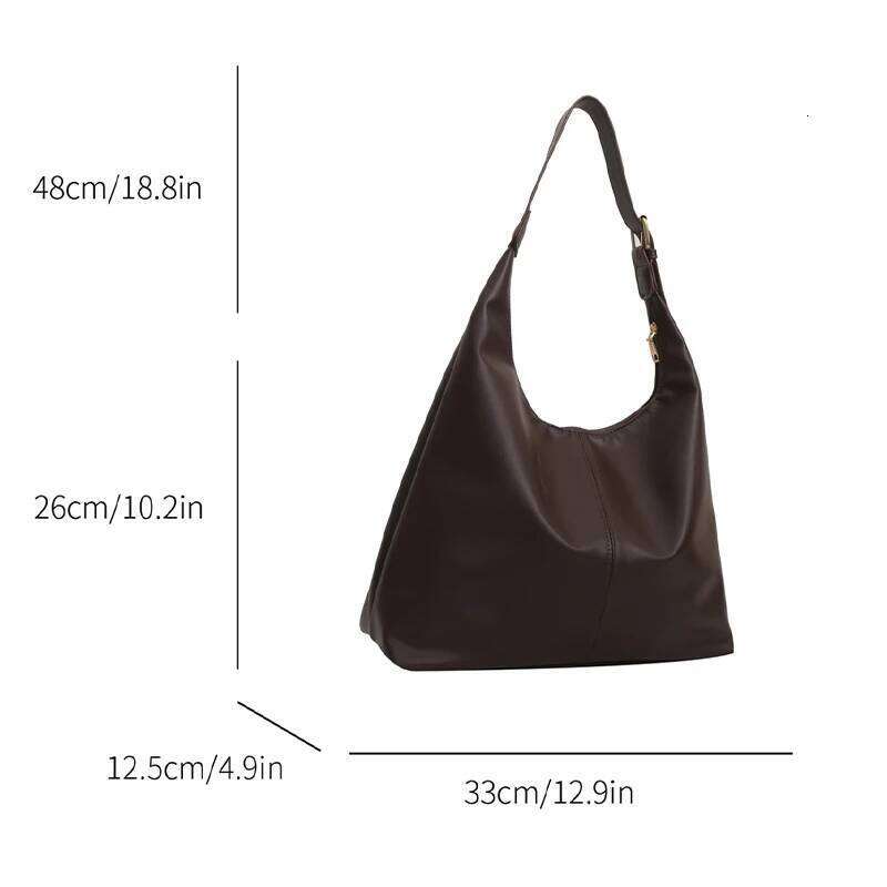 Trendy Casual Soft PU Women's Handbags Solid Color Large Capacity Female Shoulder Retro Tote Bag For Commute Shopping XJ260306