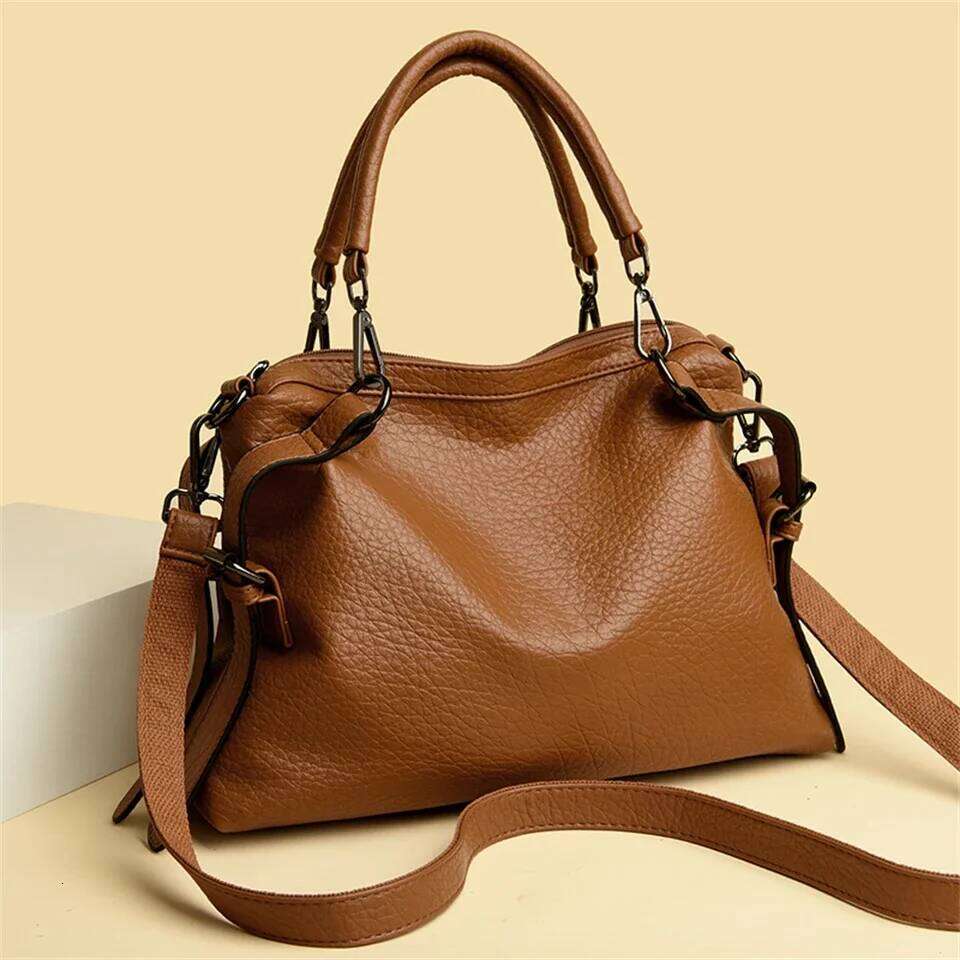 Vintage Famous Brand Soft Leather Handbag Large Capacity Tote Bag Women's Shoulder Crossbody Bags XJ260306