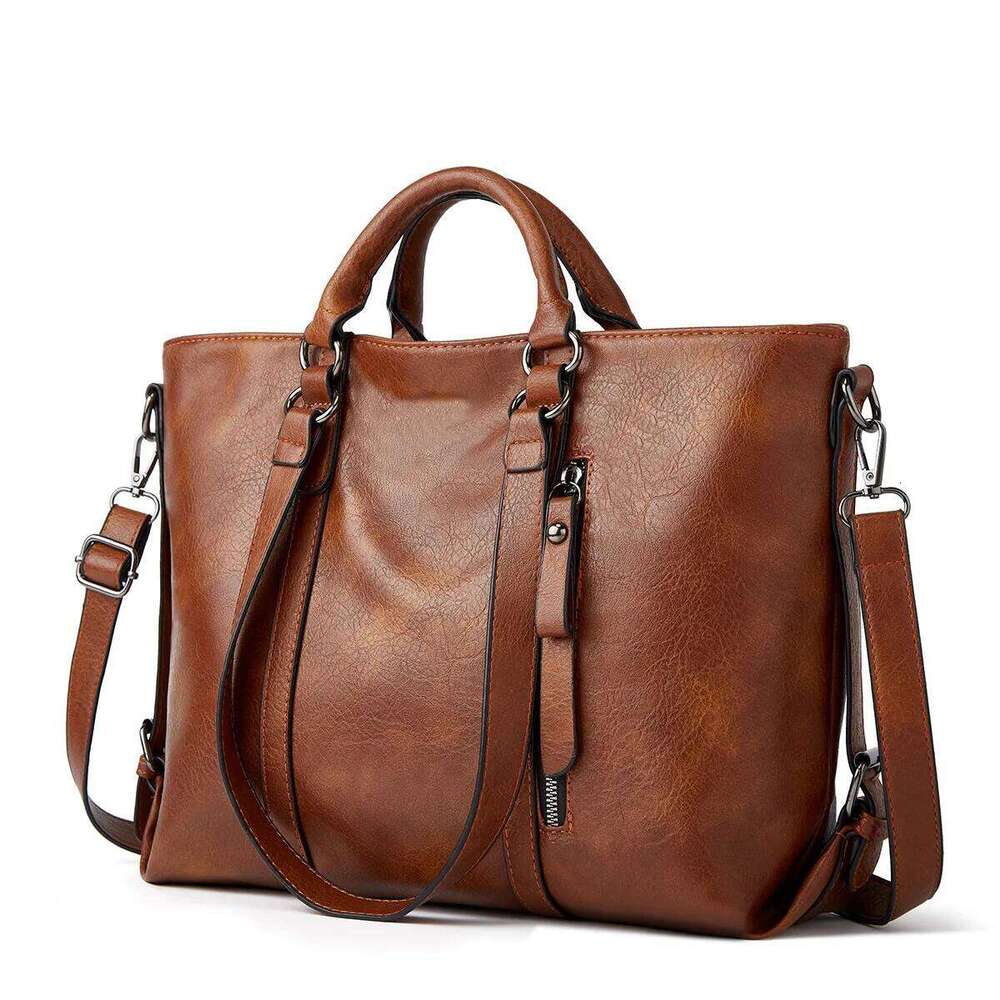 Large size women's handbag, artificial leather long strap, single shoulder bag A4 Business Office Tote Bag XJ260306