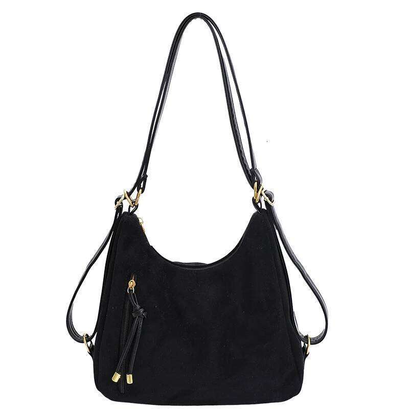 Vintage Tassel Women Shoulder bags soft velvet female hobos Armpit Bags large capacity ladies handbag bolsa brown big totes XJ260306