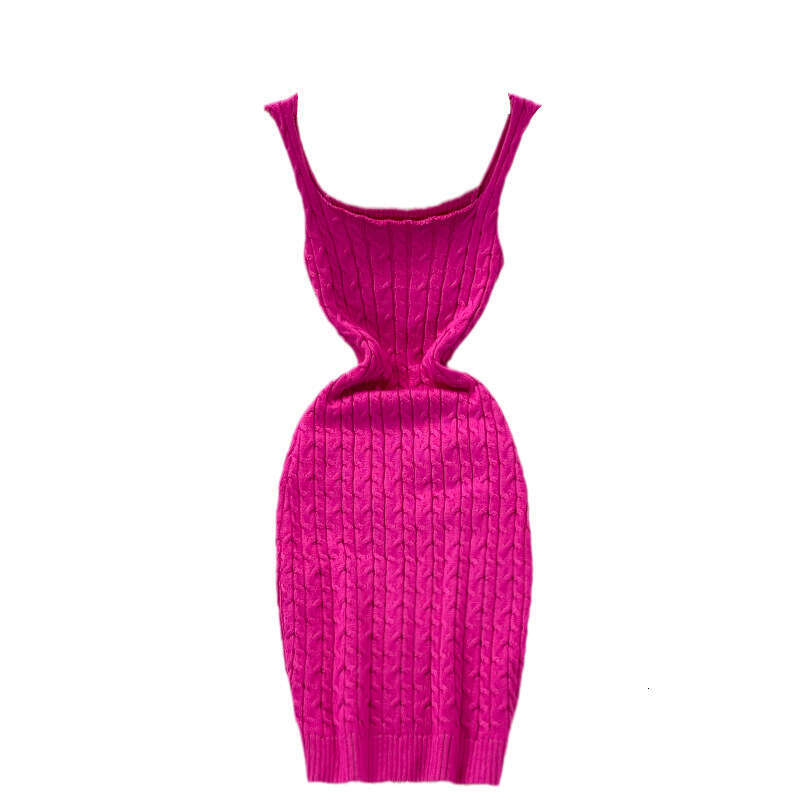 2026 Spring/Summer New Korean Knitted Tank Top, Slimming Waist, Tight Strap Dress