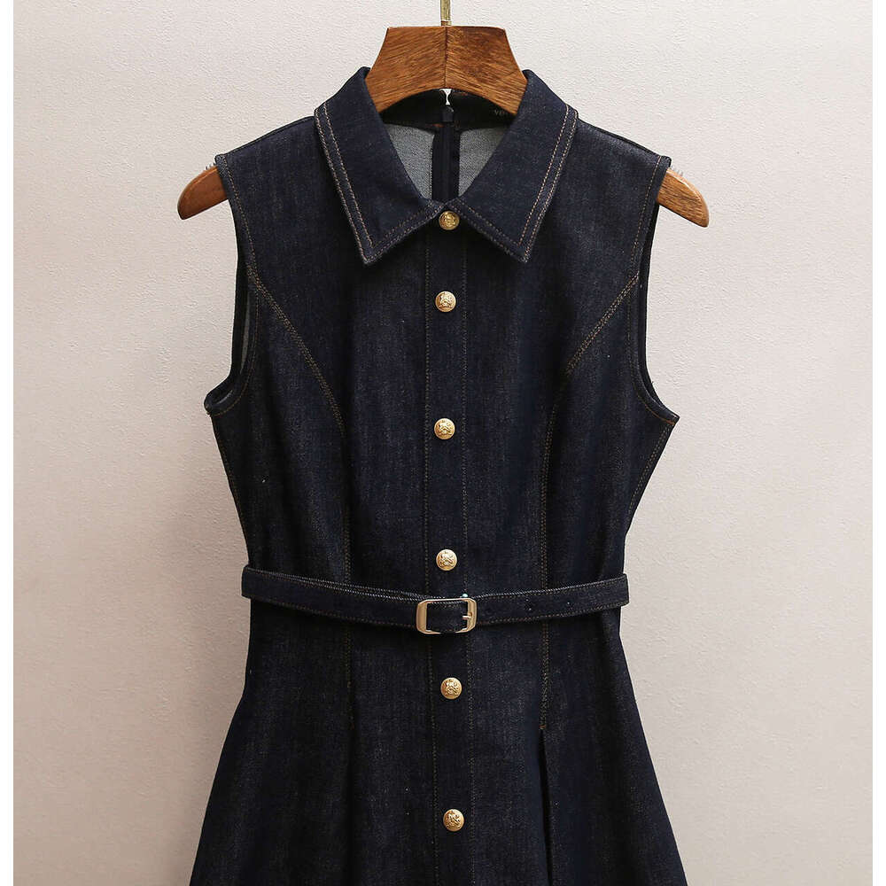 2026 designer high-end women's clothing spring and summer A12 new style French retro style sleeveless A-line dress