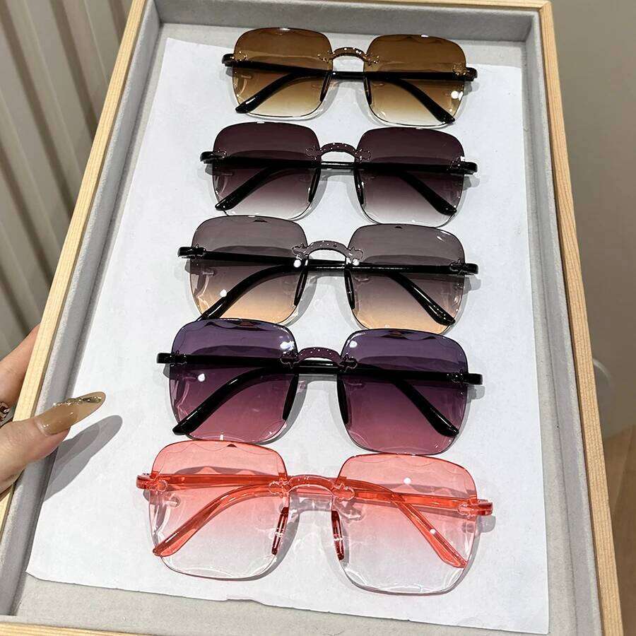 5pcs Women Men Square Retro Sunglasses Female Black Vintage FashionFor Outdoor Clothing Accessories Z260306