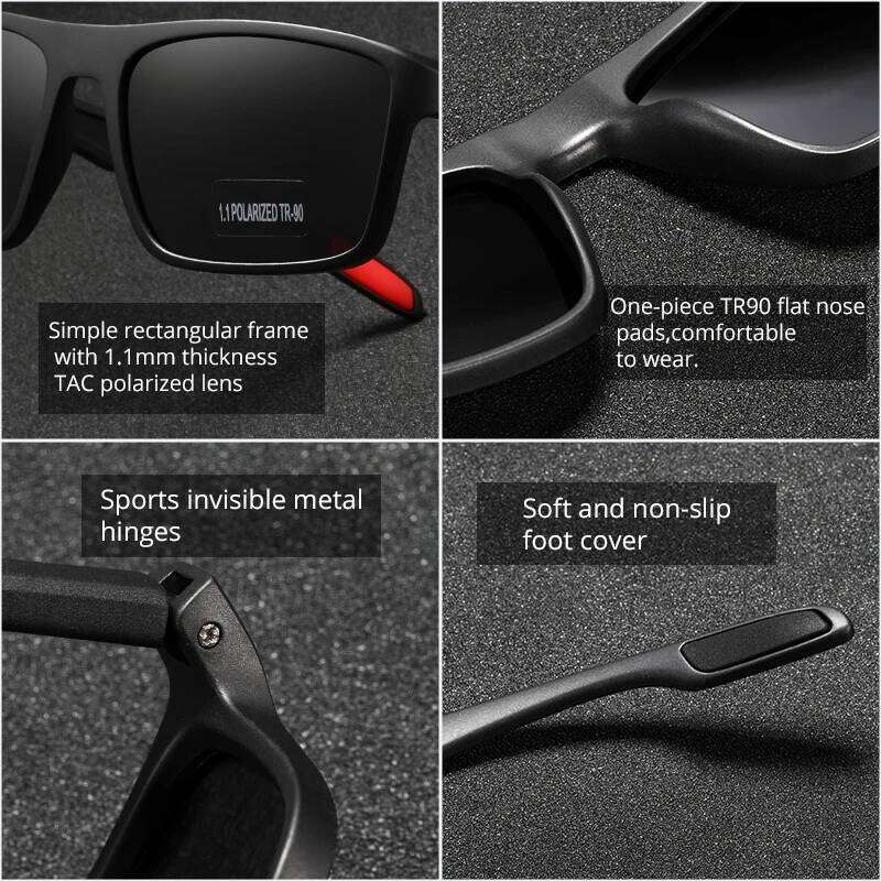 KDEAM Rectangular Ultra Light TR90 Sunglasses Men TAC 1.1mm Thickness Lens Driving Sun Glasses Women Sports Cat.3 Z260306