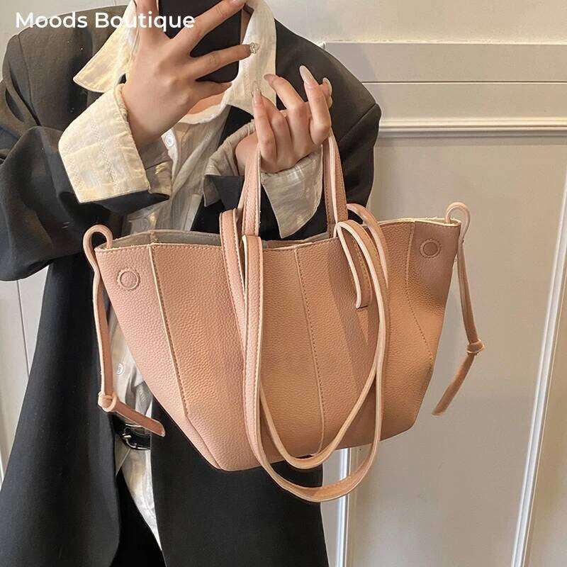 MOODS Branded Underarm Shoulder Bags For Women 2024 Latest Luxury Designer Handbags Soft PU Leather Large Capacity Shopping Tote XJ260306