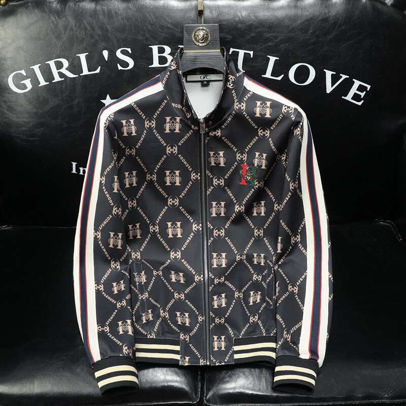 New Four Seasons Stand Collar Cardigan Trendy Sweatshirt Jacket Coat European Fashion Brand Men's Clothing Luanyun