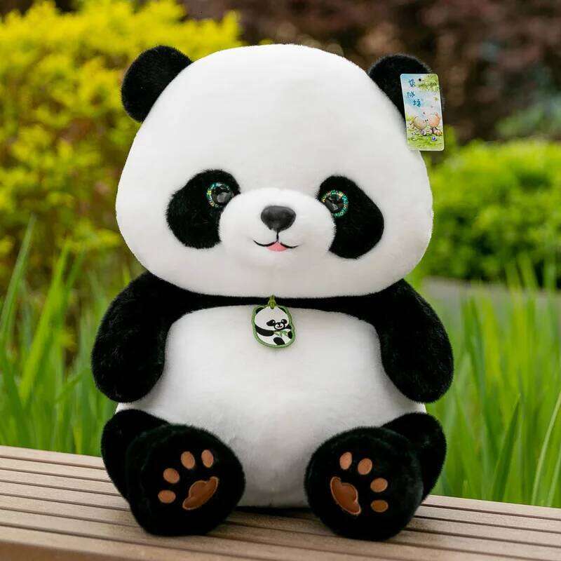 1pc 28cm/11.02in Cute simulated panda plush toy children's sleeping rag for girls children soothing gift doll R260908 - view 4