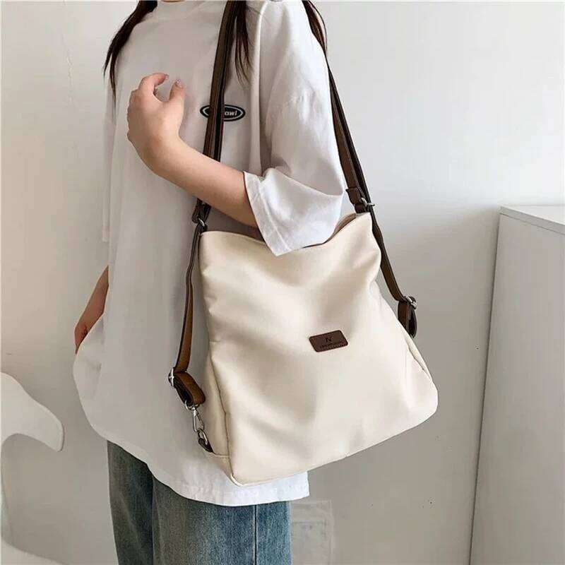 Canvas Tote Women's High Capacity and Minimalist College Style Backpack Fashion Versatile Casual Shoulder Crossbody Bag XJ260306