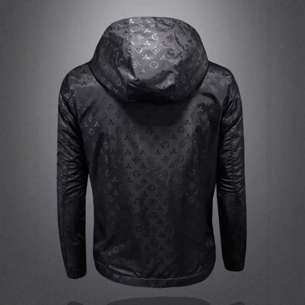 Spring Best-Selling Dark Pattern Hooded European Fashion Big Brand Plus Size Men's Jacket Luanyun