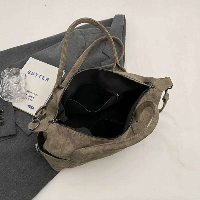 Retro Design PU Leather Shoulder Bags for Women 2024 Korean Fashion High Capacity Armpit Female Crossbody Bag Tote Handbags XJ260306