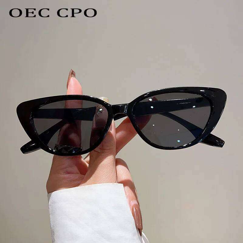OEC CPO Small Frame Cat Eye Sunglasses Women 2024 Fashion Leopard Color Shades UV400 Sun Glasses Female Trending Eyewear Men Z260306