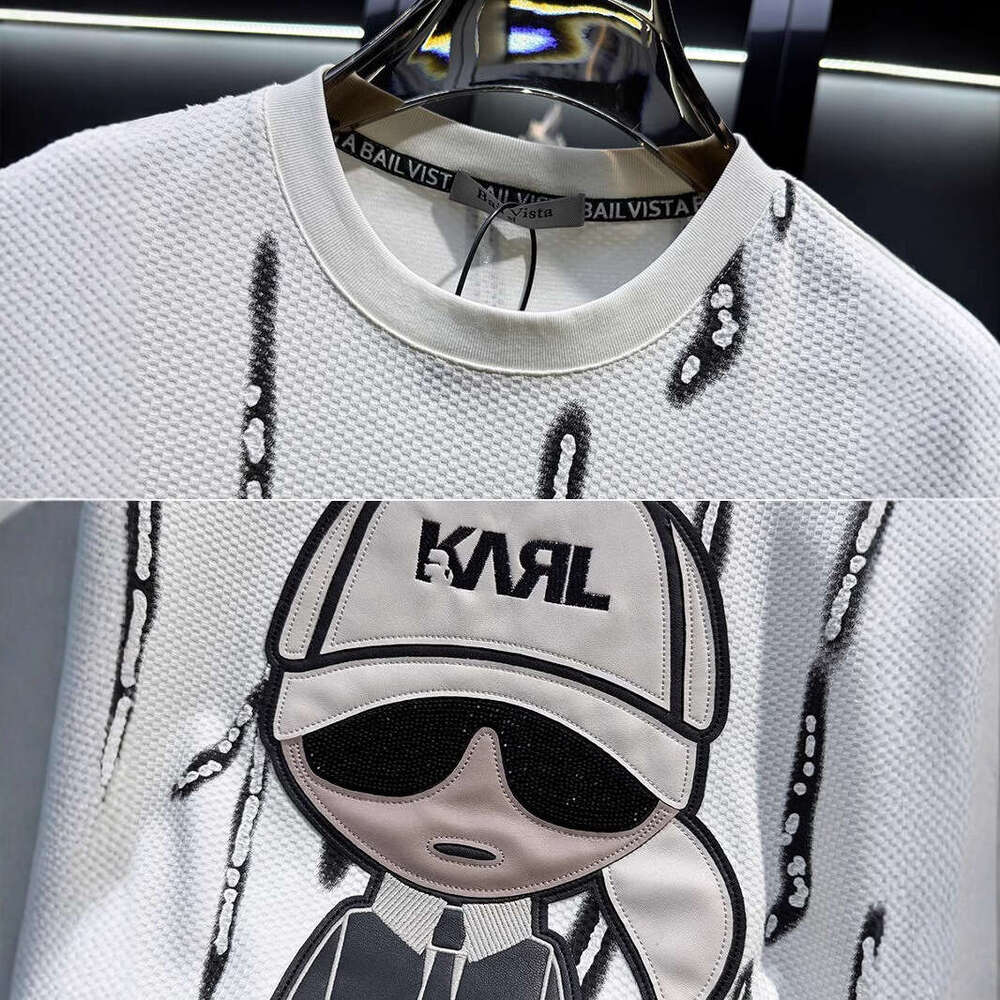 European High-End Embroidered Cartoon Short-Sleeve T-Shirt For Men Trendy Brand Lightweight And Breathable New Summer Men's Half-Sleeve Shirt Lua