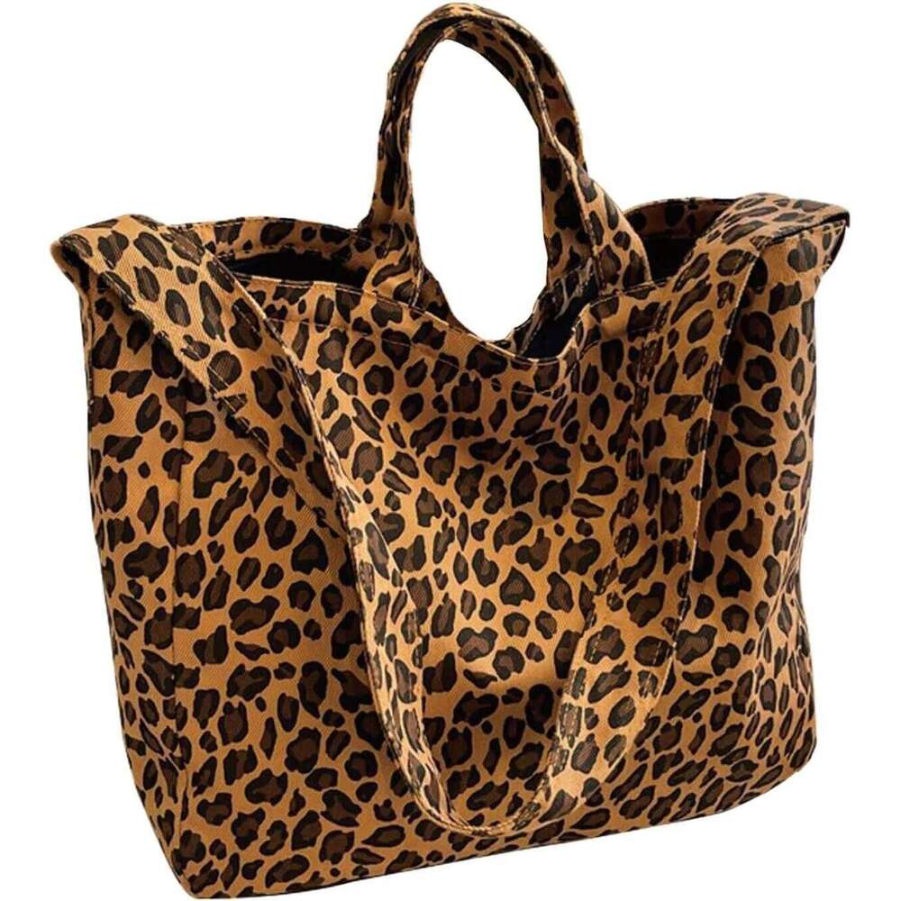 Oversized Canvas Shoulder Bags For Women Leopard Prints Large Capacity Shopper Totes 2025 Summer Beach Luxury Designer Handbags XJ260306