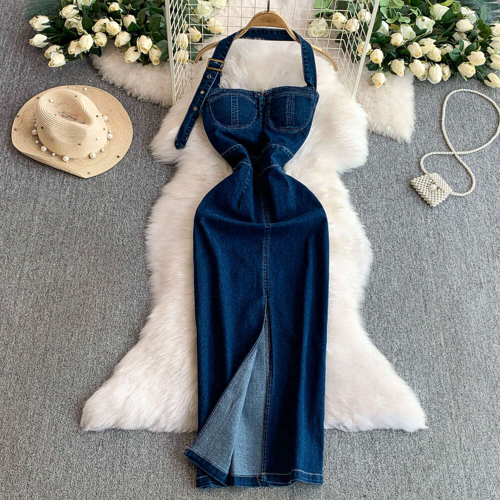 2026 American sexy adjustable women's camisole dress with new slim fit design a20 and slim waist slimming effect with slit