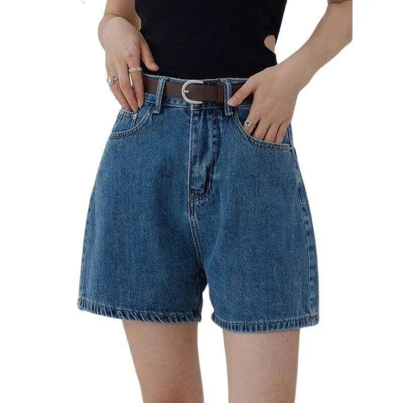 ZHISILAO Casual High Waist Denim Women Pocket Basic Wide Leg A-line Jeans Shorts Femme Summer 2022 XJ260306