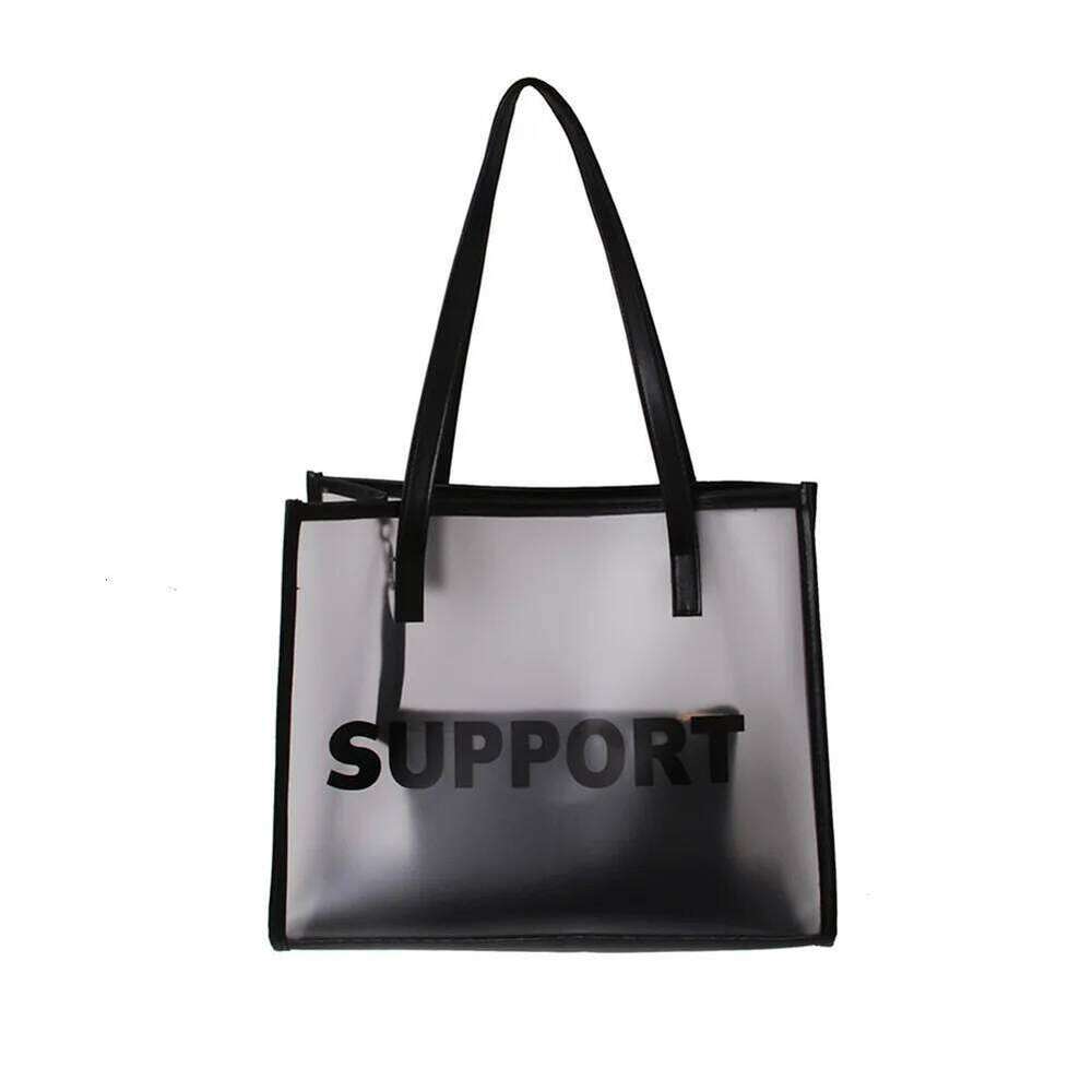 Woman Clear PVC Tote Summer Large Capacity Top-Handle Jelly Underarm Handbag Zipper Pouch Composite Bags XJ260306