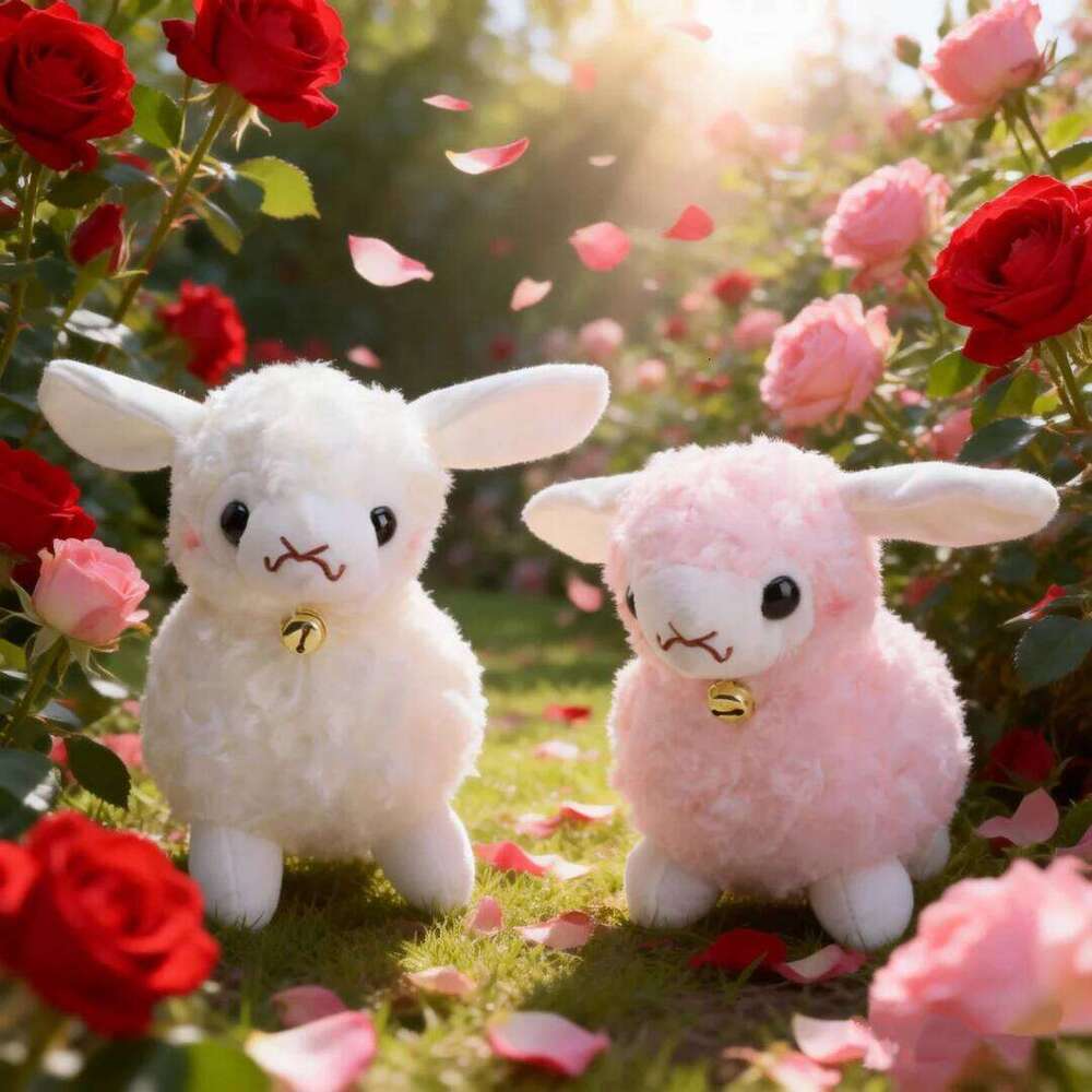 Cute Sheep Plush Stuffed Animal Toy Kawaii Lamb Doll with Neck Bell Soft Fluffy Plushie for Girls Kids Valentine's Day R260908 - view 3