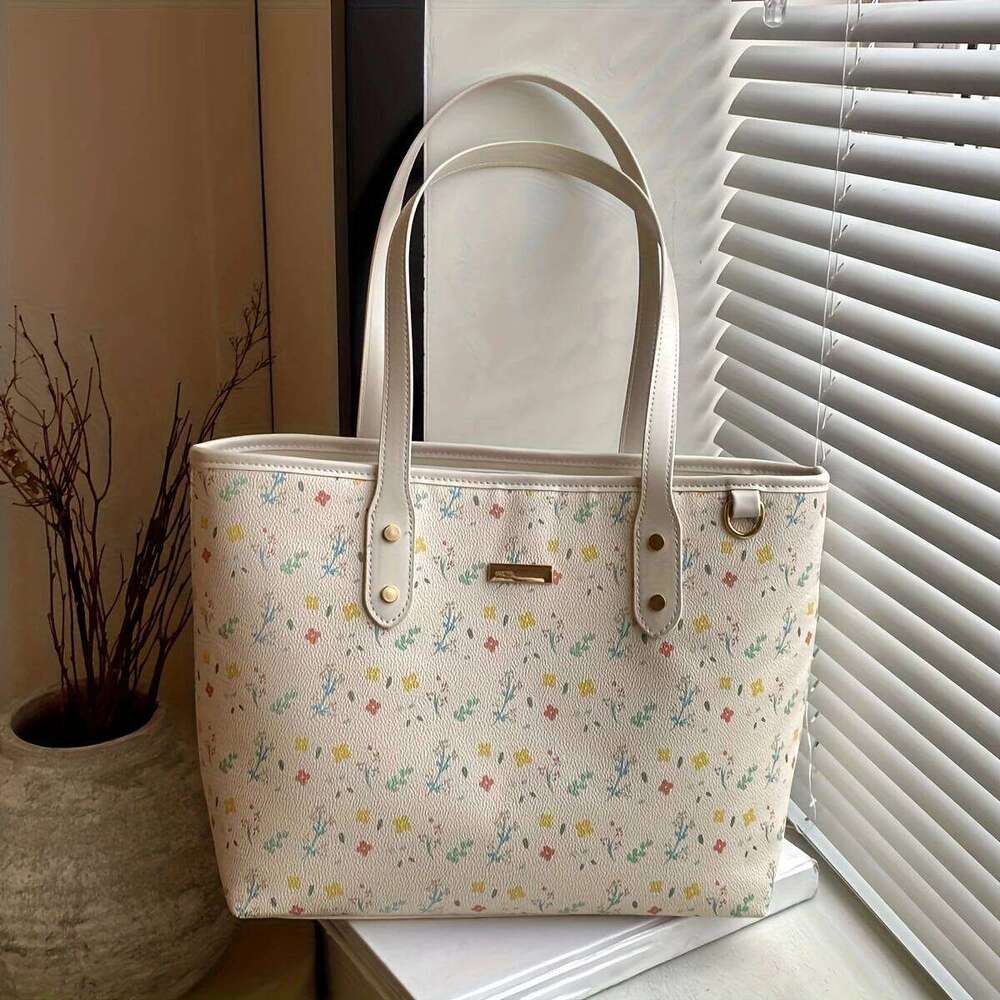 Cute and sweet cherry print tote bag niche fashion temperament elegant large capacity versatile shoulder bag, XJ260306