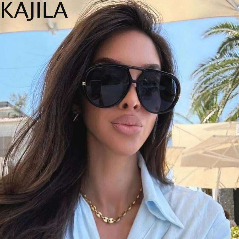 Oversized Oval Punk Pilot Sunglasses Women Big 2025 Luxury Brand Frame Mask Eyewear Shield Sun Glasses For Ladies UV400 Z260306