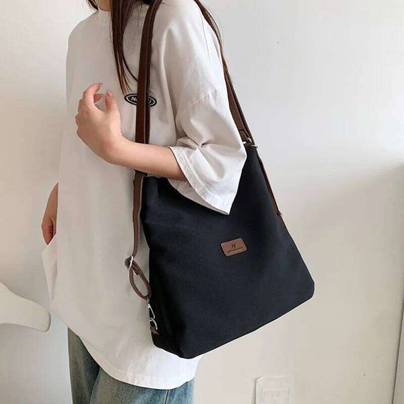 Canvas Tote Women's High Capacity and Minimalist College Style Backpack Fashion Versatile Casual Shoulder Crossbody Bag XJ260306