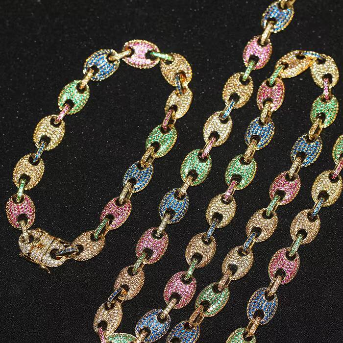 Hip Hop Mens Necklace Quality 5A Zircon Pig Nose with Cuban Link Chain Fashionable Jewelry for Weddings and Gifts