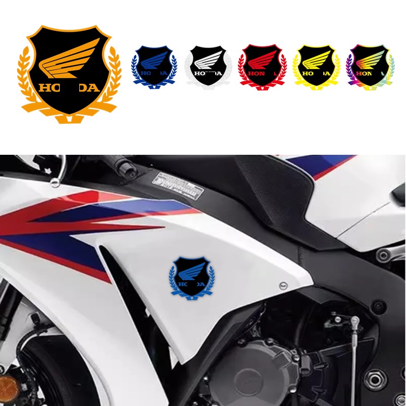 Sticker For wing mark honda autobike Transfer type with reflection Motorcycle Custom Black Red Gold Silver Hot Sale code86