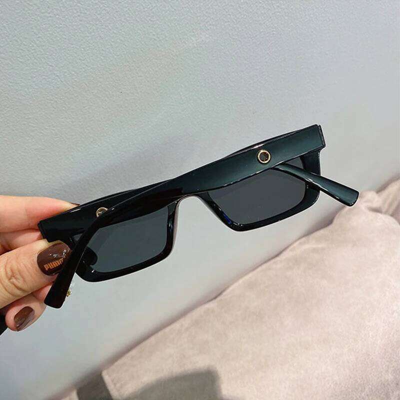 Female Dark Glasses, Solid Color Anti-UV Rectangular Sunglasses Eyewear for Outdoor Activities Z260306