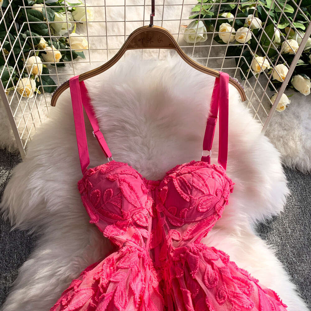 The 2026 A12 new sweet, youthful, romantic 3D flower strapless dress has a high-end fairy like feeling