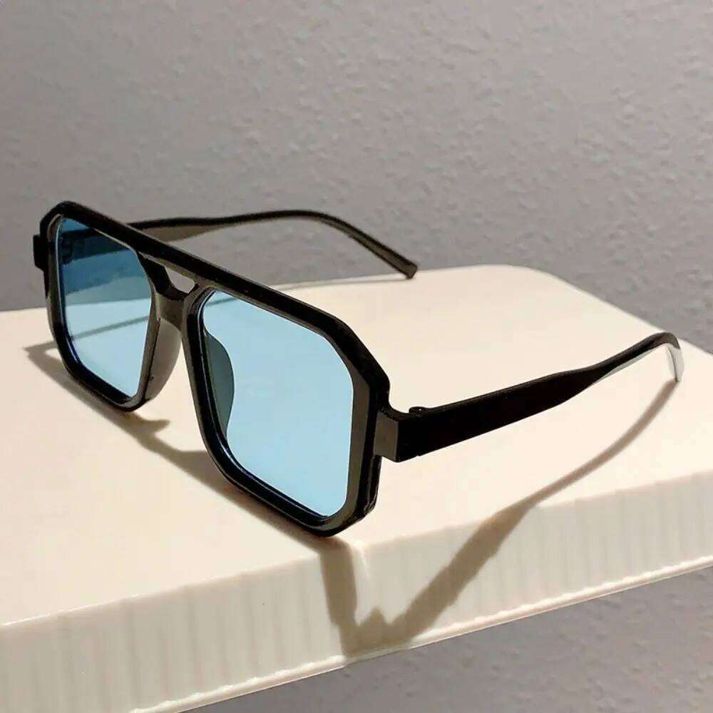 Punk Square Frame Sunglasses Block Glare Street Photos Decoration Driving Eye Protection Black Shades Glasses Z260306