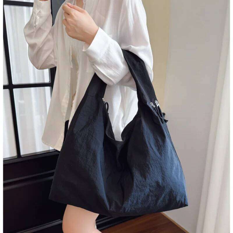 Trendy Women's Soft Cloth Shoulder Bag Solid Color Student 2025 Spring Y2k Casual Style Big Handbags Crossbody Bags for Women XJ260306