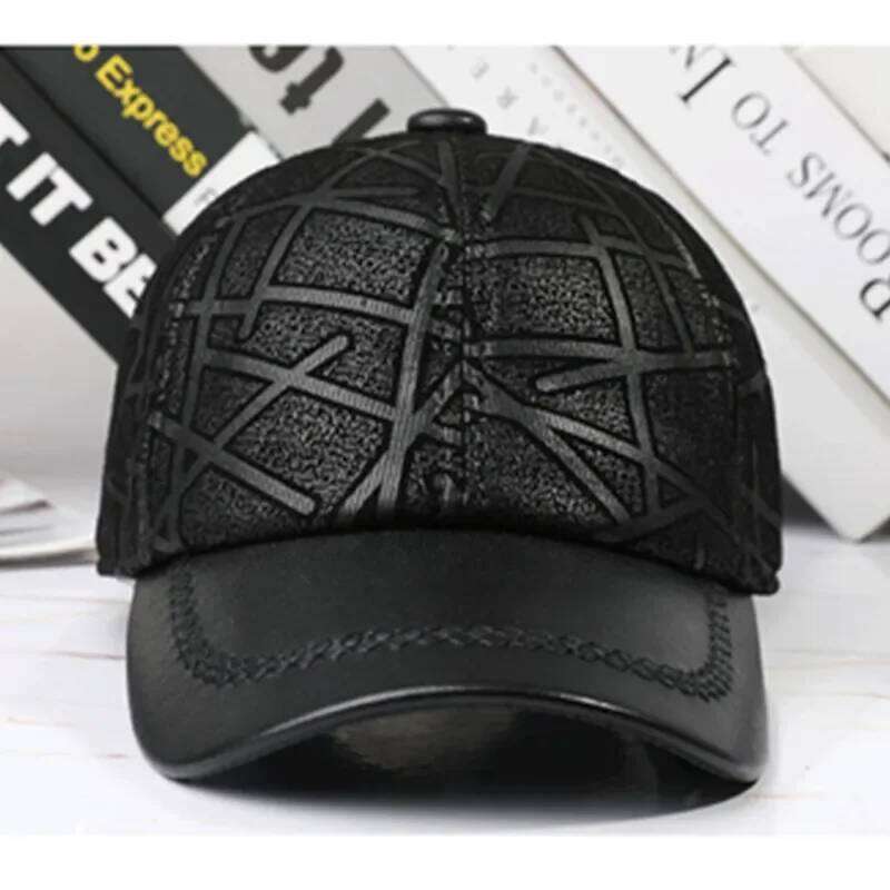New Autumn Men And Women Sheepskin Baseball Caps Party Hats Natural Genuine Hat Fashion Personality Brands Leather Cap Y260304