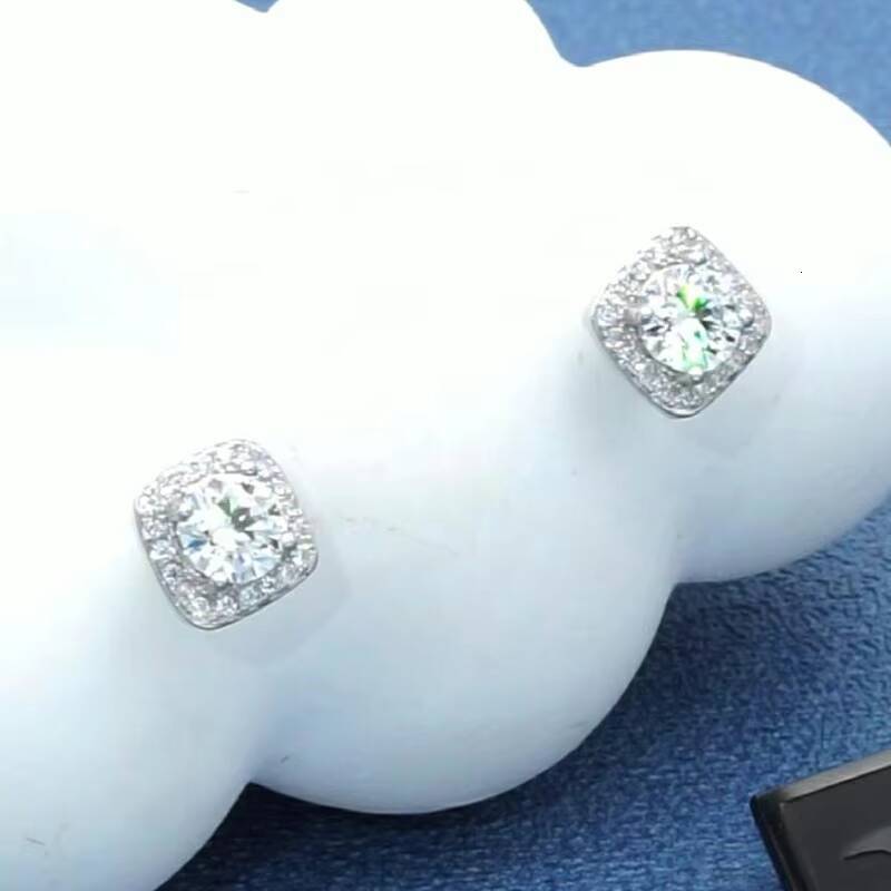 925 Sterling Silver Vvs Moissanite Earring Men Sterling Silver 925 Jewellery Gemstone Earrings