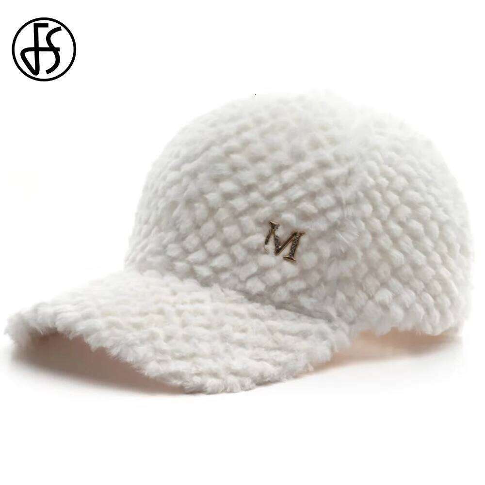FS Outdoor Windproof Warm Baseball Cap For Men Women Trend Street Lambswool Winter Caps White Plush Trucker Hat Gorras Hombre Y260304