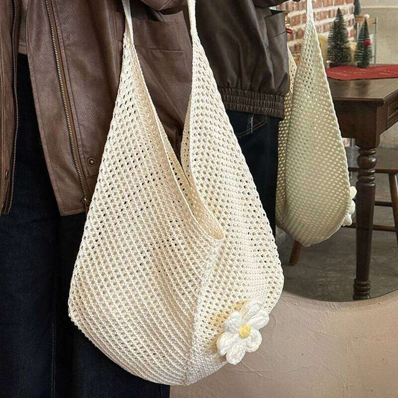 Fashion Out Weave Straw Handbag Bohemian Beach Lazy Style Large Capacity Hollow Tote Bag Vacation XJ260306