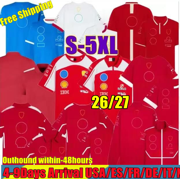 26 27 Ferrari Men's T-Shirts Aston Martin Ferrari Jersey Mercedes Alonso T-shirt F1 2026 2027 Official Mens Fernando McLarens Alonso Formula Racing Suit F1 Shirt MOTO Mo