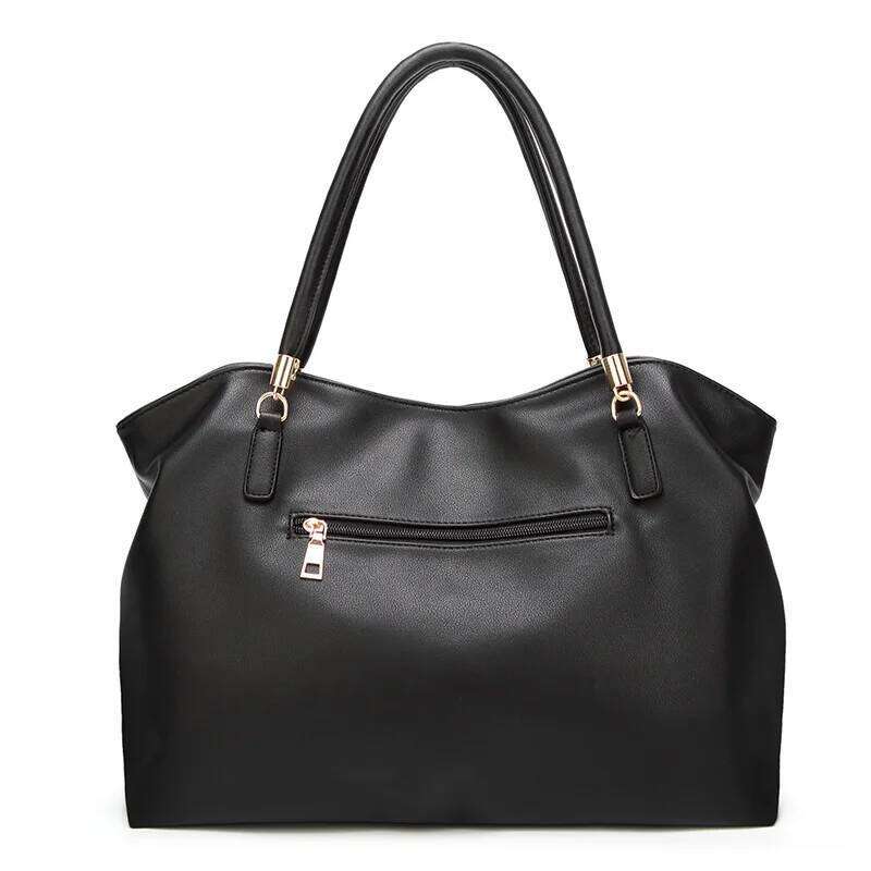 Fashionable Versatile and Elegant Tote Large Capacity PU Satchel Shoulder Bag with Metal Decoration, Women's Business Travel Bag, Suitable for Go