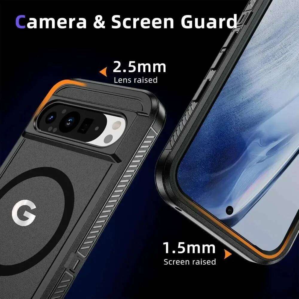Heavy Armor Magnetic Wireless Charging Rugged Case For Google Pixel 10 9 XL 8 A Pro PC+TPU Enhanced Shockproof Buffer Cover H260305