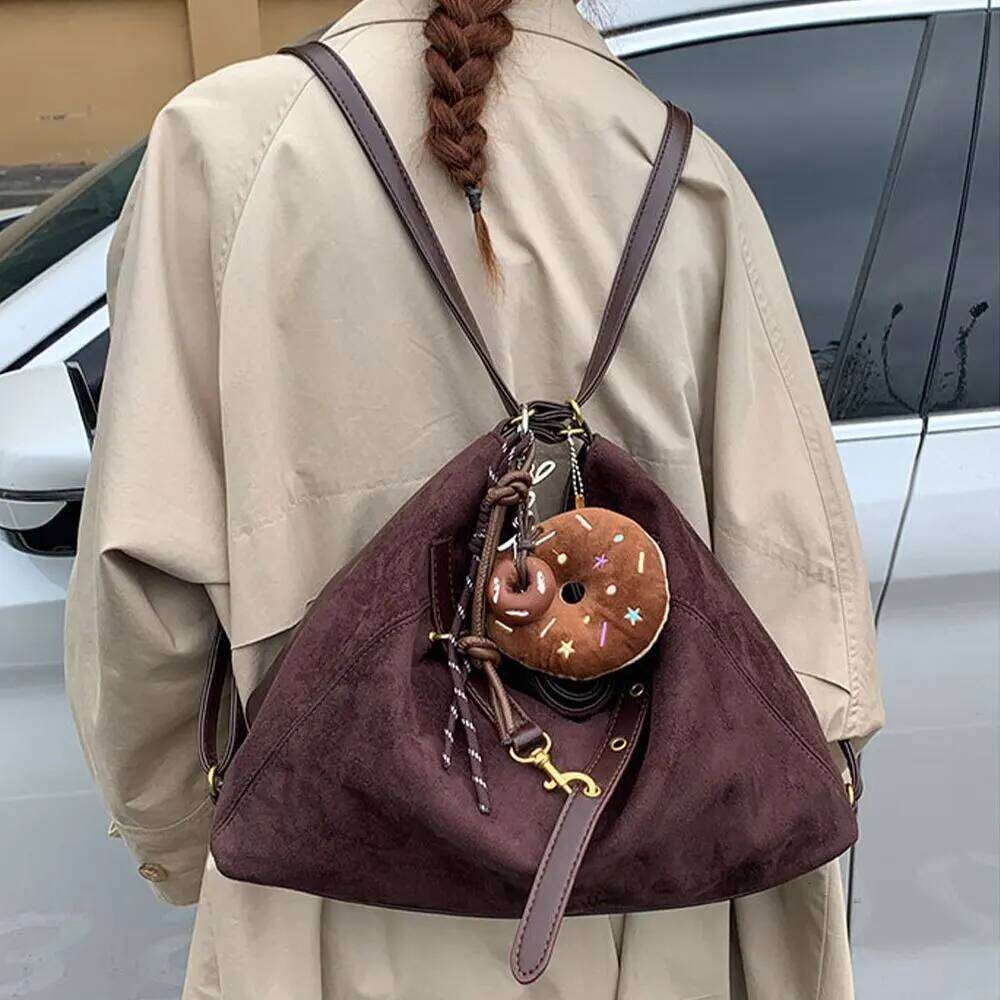 Korean Fashion Large Capacity Shoulder Retro Suede Tote Autumn Winter Premium Handbag Daily Commuting Women'S Bag XJ260306