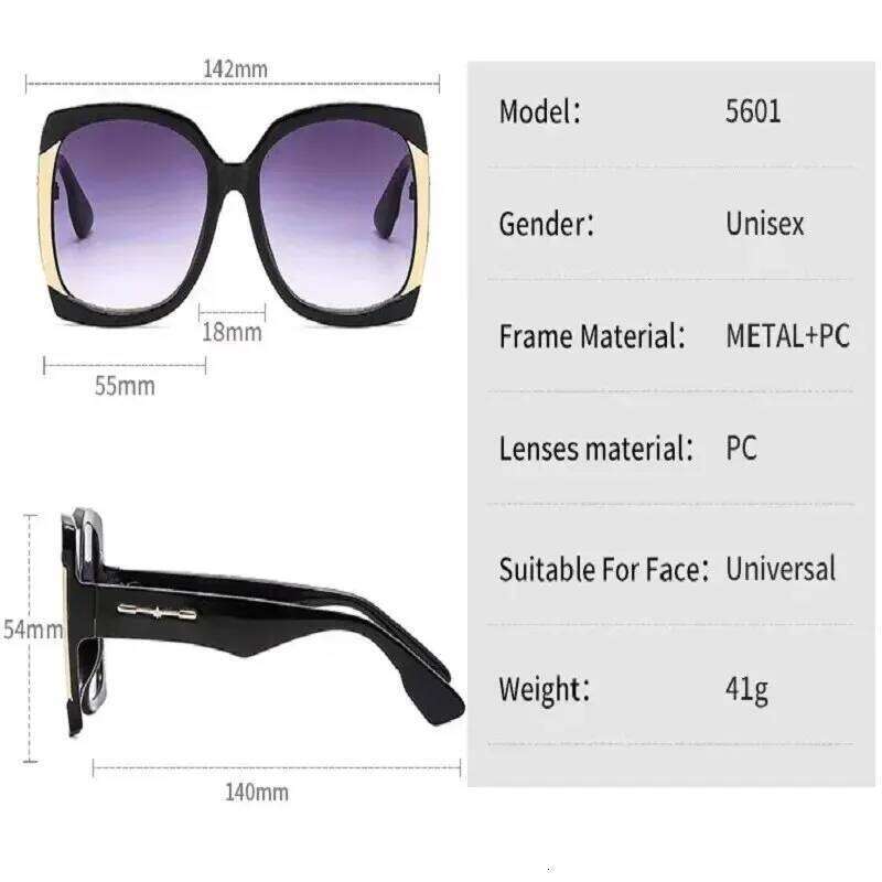 New Fashion Square Big Frame Personality Europe And The United States Show Light Luxury Ins Sunglasses Z260306