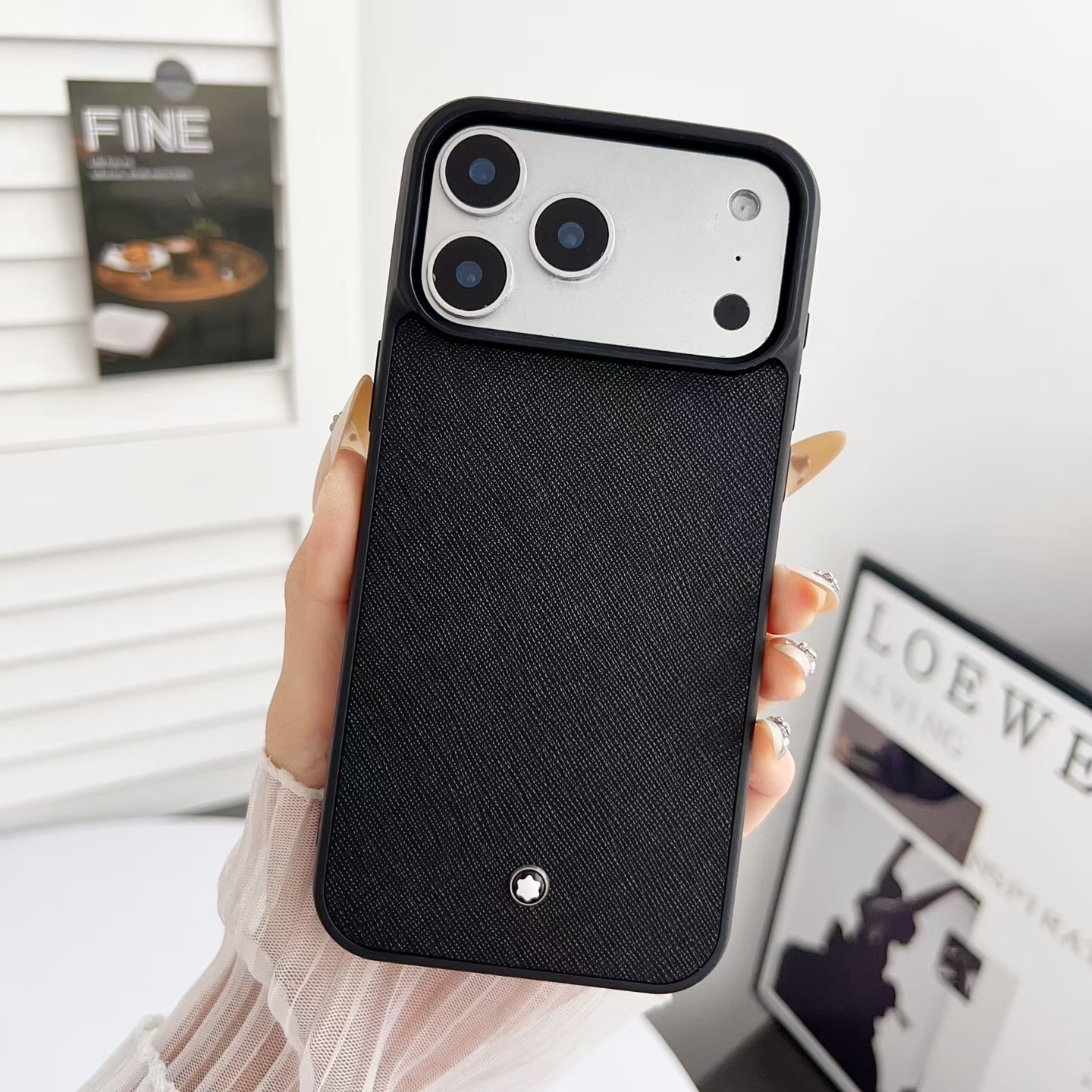 Carbon Fiber Litchi Leather Phone Case for IPhone 17/ Air / 17 Max/16 Pro Max/15/14/ Plus/pro Max Slim Protective Cover