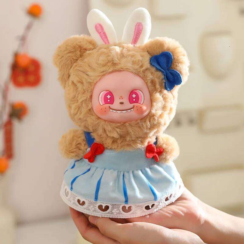 22cm Cute Milk Candy Vinyl Face Plush Toys Soft Creative Surprise Gifts Dolls Popular Bear Wearing a skirtToy Kids Hang Bag R260908 - view 7