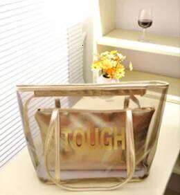 Fashionable Waterproof PVC Half-Transparent Hand Bag for Summer Beach with Small Storage Polyester New Hot Style XJ260306