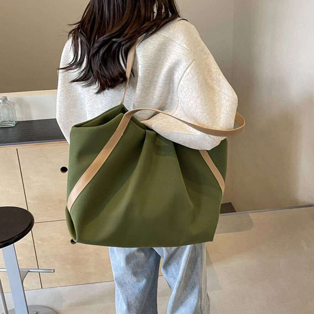 Women Shopping Handheld Large Capacity Canvas Casual Handbag Contrast Color Beach Tote Daily Bag for Female XJ260306