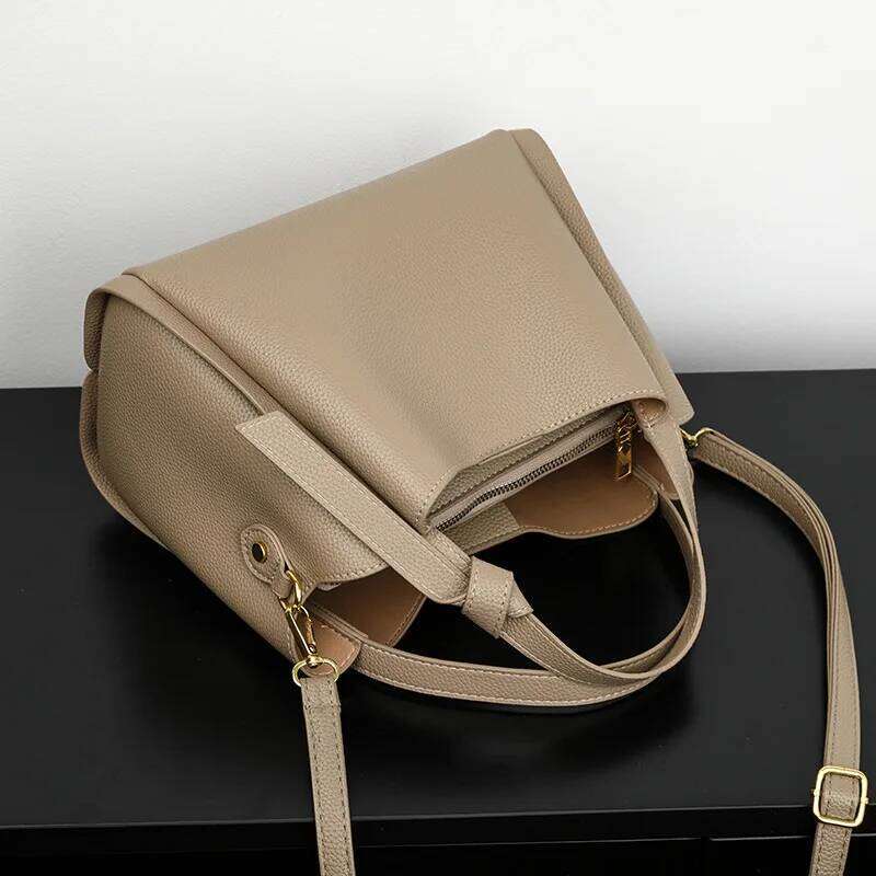 Women's Handbags Retro Fashion Simple New Texture Large Capacity Shoulder Portable Messenger Bucket Bag XJ260306