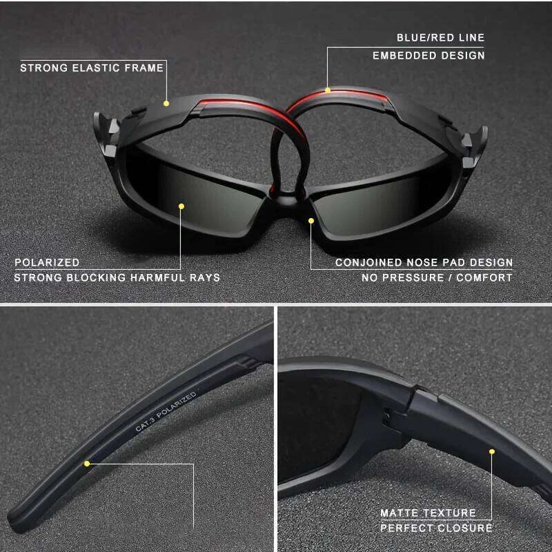 2/3pcs Men'S Sport Outdoor Protective Sunglasses Glasses Set TAC Lenses Polarized Anti-Glare Coating for Driving Z260306