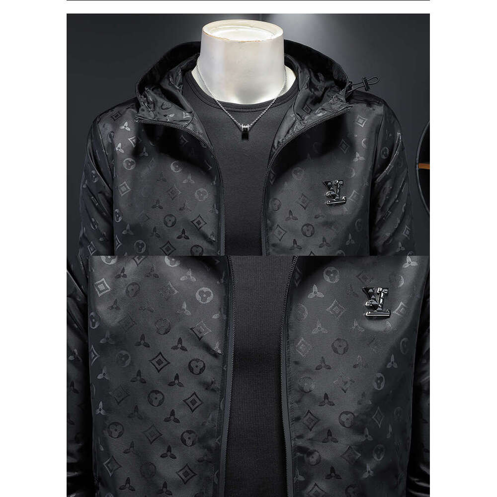 Spring Best-Selling Dark Pattern Hooded European Fashion Big Brand Plus Size Men's Jacket Luanyun