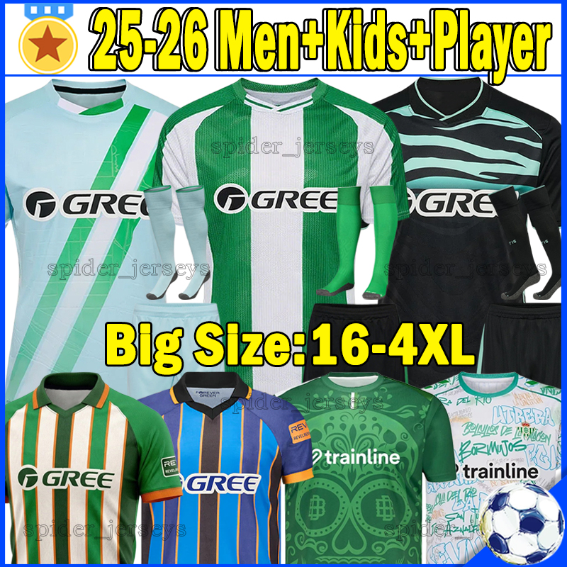 XXXL 4XL 25 26 Real Betis Soccer Jerseys C.HERNANDEZ ISCO 2025 2026 LO CELSO BARTRA BAKAMBU EZ ABDE P.FORNALS Football Shirts goalkeeper A.VALLES Men Uniforms Kids Kits
