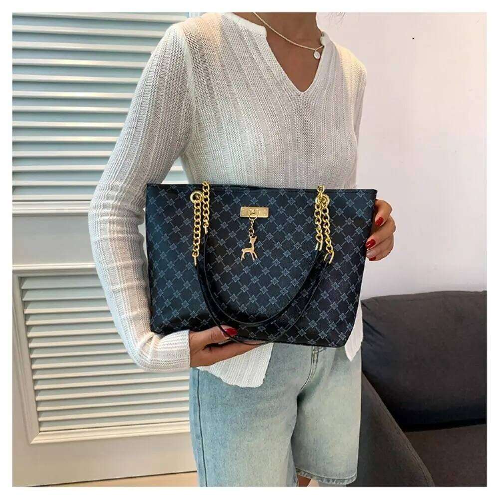 New PU Leather Shoulder Bags Large Capacity Printing Handbags Shopping Bag Women XJ260306